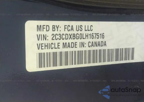 2020 Dodge Charger Sxt Rwd из США, поврежденный, VIN 2C3CDXBG0LH167516